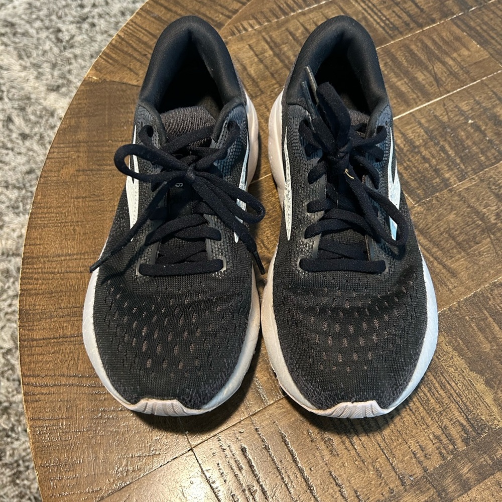 Brooks Ghost 16 Black White Pink Women's Running Shoe - Picture 3 of 9